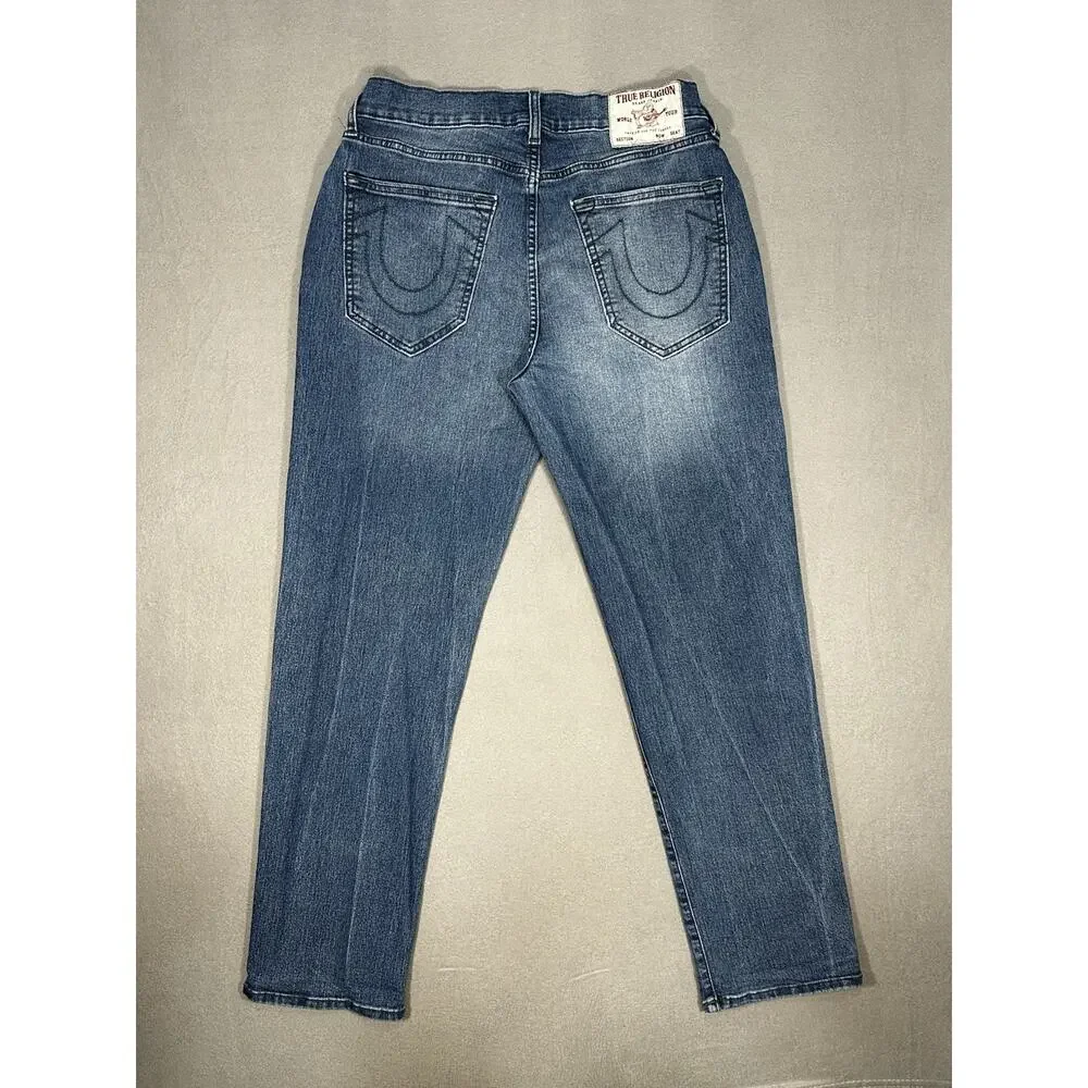 True Religion Bobby Relaxed Baggy Jeans Mens 30 Blue Medium Wash Stretch